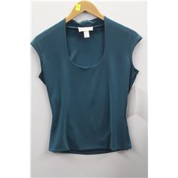 (WOMENS) JOSEPH RIBKOFF BLUE SCOOPNECK TOP SIZE 6