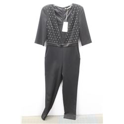 (WOMENS) GAUDI BLACK DRESS ONESIE WITH BEADED ACCENTS