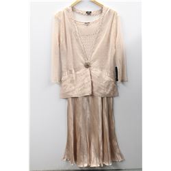 (WOMENS) KOMAROV CHAMPAGNE SLEEVELESS DRESS WITH SHEAR