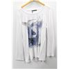 Image 1 : (WOMENS) DONNA DURA WHITE LONG SLEEVE GRAPHIC TOP SIZE 46