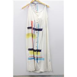 (WOMENS) EVATRALALA WHITE AND COLORED PATTERN SUMMER DRESS