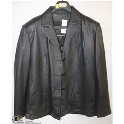 (WOMENS) OCEANWEST BLACK LEATHER JACKET SIZE 12