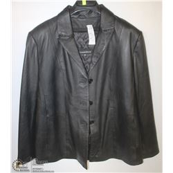 (WOMENS) OCEANWEST BLACK LEATHER JACKET SIZE 14