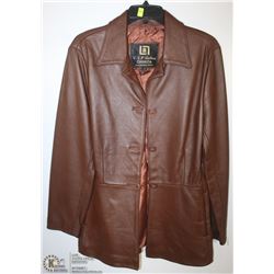 (WOMENS) VIP LEATHERS BROWN LEATHER JACKET SIZE MEDIUM