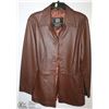 Image 1 : (WOMENS) VIP LEATHERS BROWN LEATHER JACKET SIZE MEDIUM