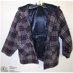 (WOMENS) LILCHICK PURPLE & WHITE KNIT COAT SIZE MEDIUM