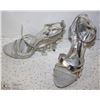 Image 1 : (WOMENS) PAIR OF SILVER OPEN TOE STRAPPY HEELS SIZE 9