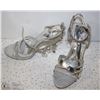 Image 1 : (WOMENS) PAIR OF SILVER OPEN TOE STRAPPY HEELS SIZE 10