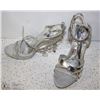 Image 1 : (WOMENS) PAIR OF SILVER OPEN TOE STRAPPY HEELS SIZE 10