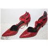 Image 1 : (WOMENS) PAIR OF RED CLOSED TOE SNAKE SKIN STYLE HEEL SZ 39
