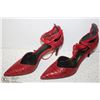 Image 1 : (WOMENS) PAIR OF RED CLOSED TOE SNAKE SKIN STYLE HEEL SZ 40