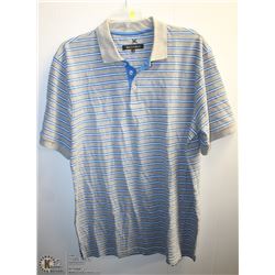 (MENS) BRITCHES GREY & BLUE STRIPED POLO SIZE LARGE