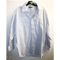 (MENS) BELLISSIMO YELLOW & BLUE STRIPED DRESS SHIRT NECK