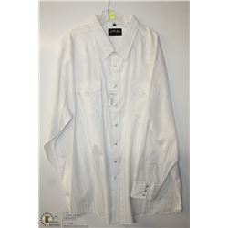 (MENS) WHITEHORSE WHITE & BROWN STRIPED DRESS SHIRT SIZE