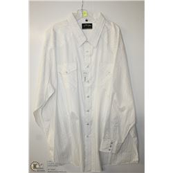 (MENS) WHITEHORSE WHITE & BROWN STRIPED DRESS SHIRT SIZE