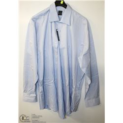 (MENS) DANIEL HECHTER BLUE & WHITE STRIPED DRESS SHIRT