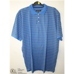 (MENS) BRITCHES BLUE & WHITE STRIPED POLO SIZE 2XL