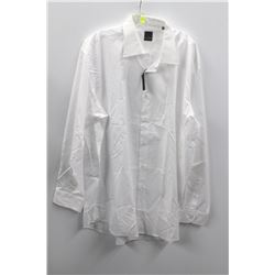 (MENS) DANIEL HECHTER WHITE PINSTRIPE DRESS SHIRT NECK