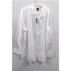 (MENS) DANIEL HECHTER WHITE PINSTRIPE DRESS SHIRT NECK