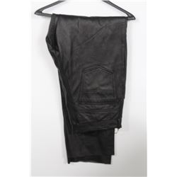 (MENS) 30 WAIST BLACK LEATHER PANTS