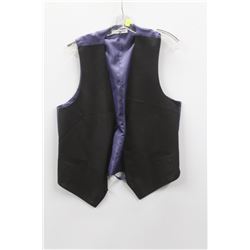 (MENS) BELLISSIMO BLACK & PURPLE VEST SIZE MEDIUM