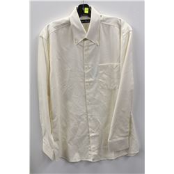 (MENS) KLAUS BOEHLER CREAM DRESS SHIRT SIZE MEDIUM