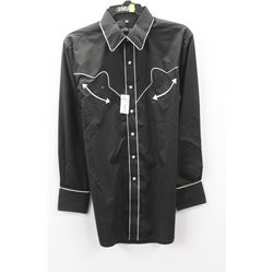 (MENS) WHITEHORSE BLACK GRAPHIC DRESS SHIRT SIZE MEDIUM