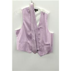 (MENS) DICAPRI PURPLE & WHITE VEST WITH MATCHING TIE