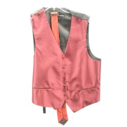 (MENS) DICAPRI RED VEST WITH TIE SIZE MEDIUM
