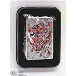 NEW ZIPPO STYLE LIGHTER W/ A TATTOO STYLE DRAGON