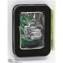 NEW ZIPPO STYLE LIGHTER W/ A SEMI-TRUCK ON IT