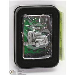 NEW ZIPPO STYLE LIGHTER W/ A SEMI-TRUCK ON IT