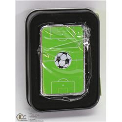 NEW ZIPPO STYLE LIGHTER W/ A SOCCER THEME