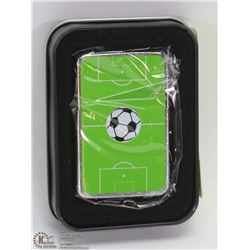 NEW ZIPPO STYLE LIGHTER W/ A SOCCER THEME