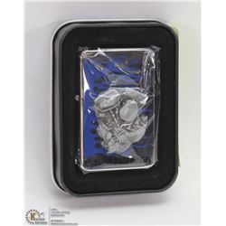 NEW ZIPPO STYLE LIGHTER W/ AN ENGINE ON IT