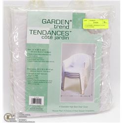 4 STACKABLE HIGHBACK PATIO CHAIR COVERS