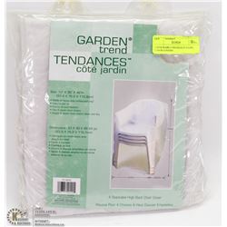 4 STACKABLE HIGHBACK PATIO CHAIR COVERS