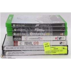 LOT OF 4 ASSORTED PS3 AND 3 XBOX ONE GAMES