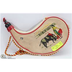 HAND PAINTED SPANISH LEATHER WATER CANTEEN