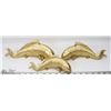 Image 1 : SET OF 3 NEW KOI FISH WALLK ART GOLD COLOR