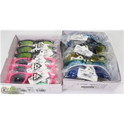 2 BOXES WITH 6 PAIRS OF CHILDRENS SUNGLASSES IN