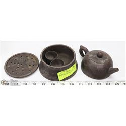 TERRACOTTA TEA POT WITH 2 CUPS