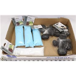 3 BAGS OF POLISHED RIVER STONE & 4 BAGS OF