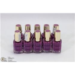10 BOTTLES OF L'OREAL NAIL POLISH