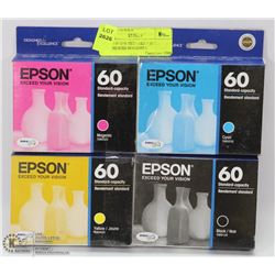 EPSON 60 INK SET - ALL 4 INK CARTRIDGES MAGENTA
