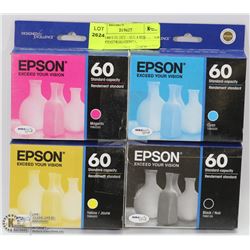 EPSON 60 INK SET - ALL 4 INK CARTRIDGES MAGENTA