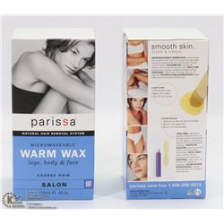 TWO BOXES PARISSA MICROWAVEABLE WARM WAX HAIR