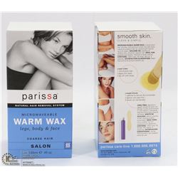 TWO BOXES PARISSA MICROWAVEABLE WARM WAX HAIR