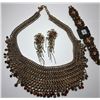 Image 1 : 14 - GOLD TONE & AMBER CRYSTAL BIB