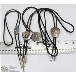 SET OF 4 BOLO'S MENS TIE NECK SHOESTRING